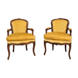 Suite of 2 armchairs louis xv style xixth century