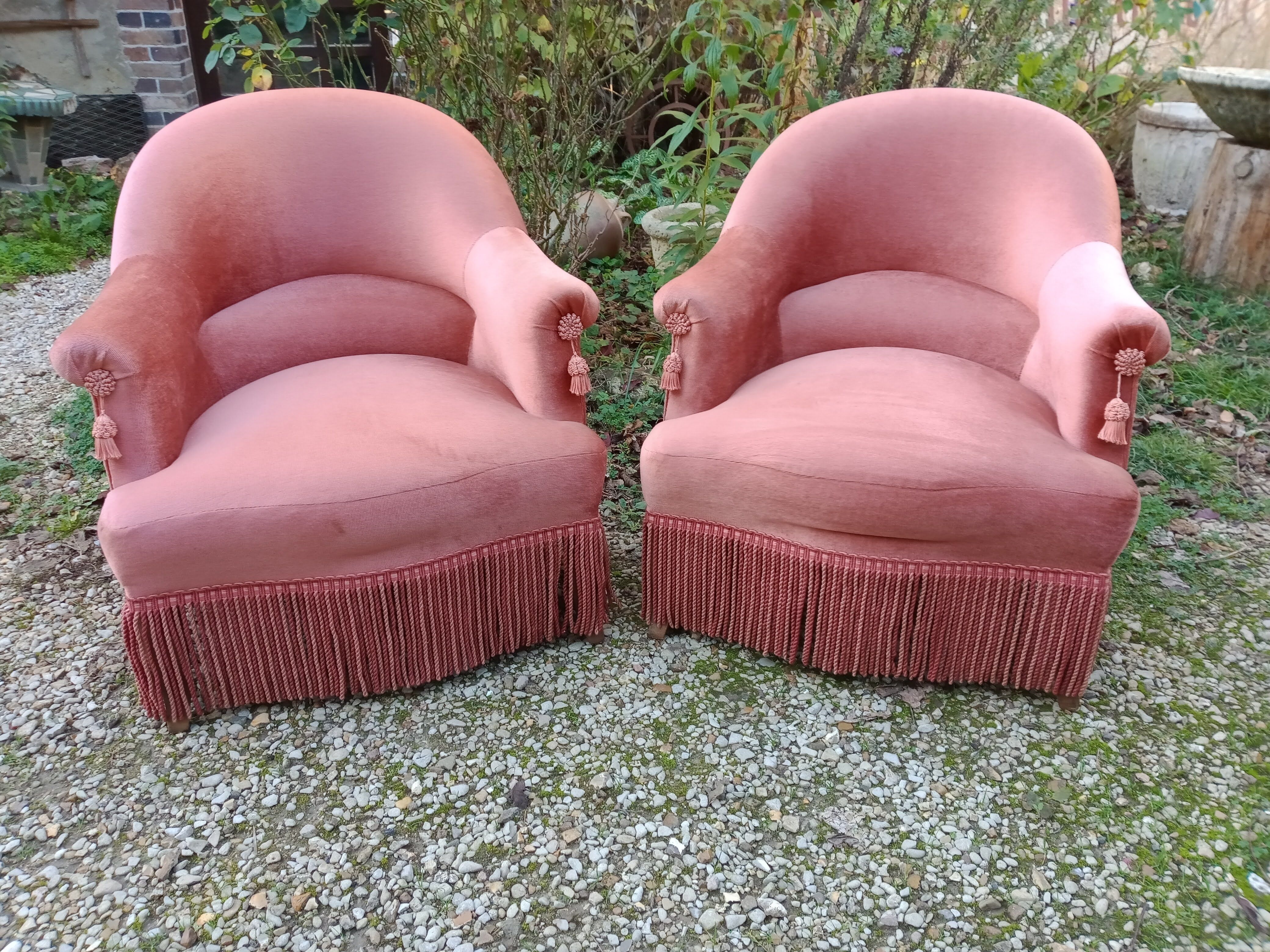 Toad armchairs, a pair