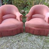 Toad armchairs, a pair