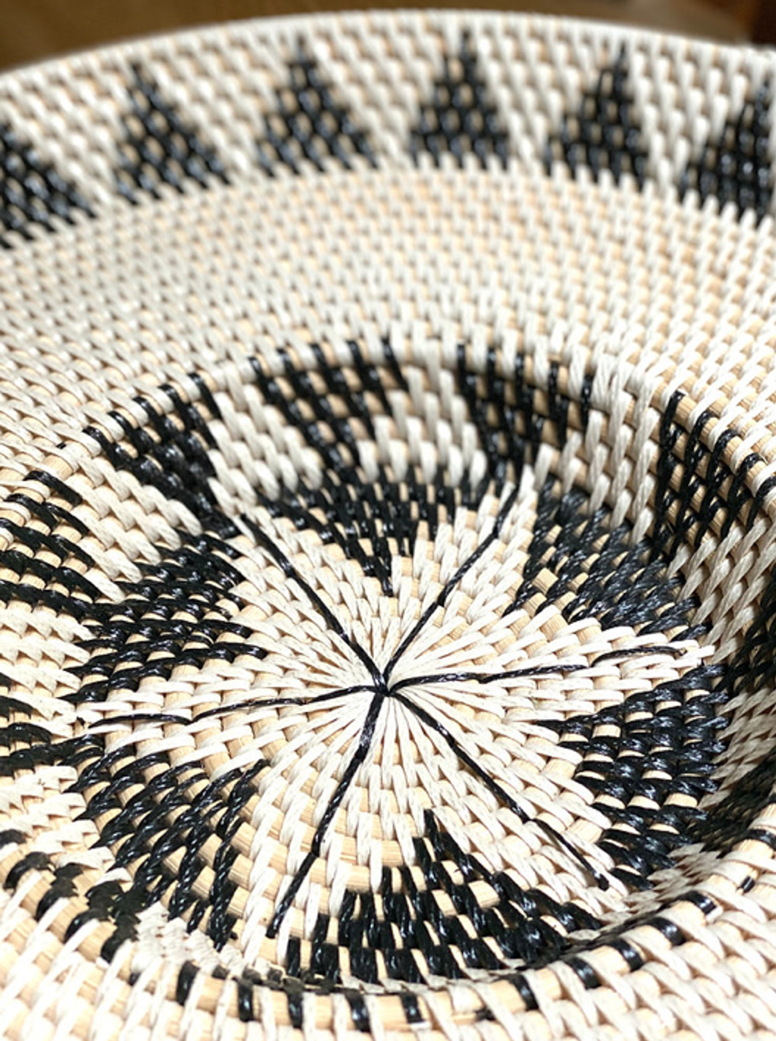 Round ethnic Balinese rattan tray