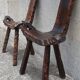 Pair of brutalist tripod stools