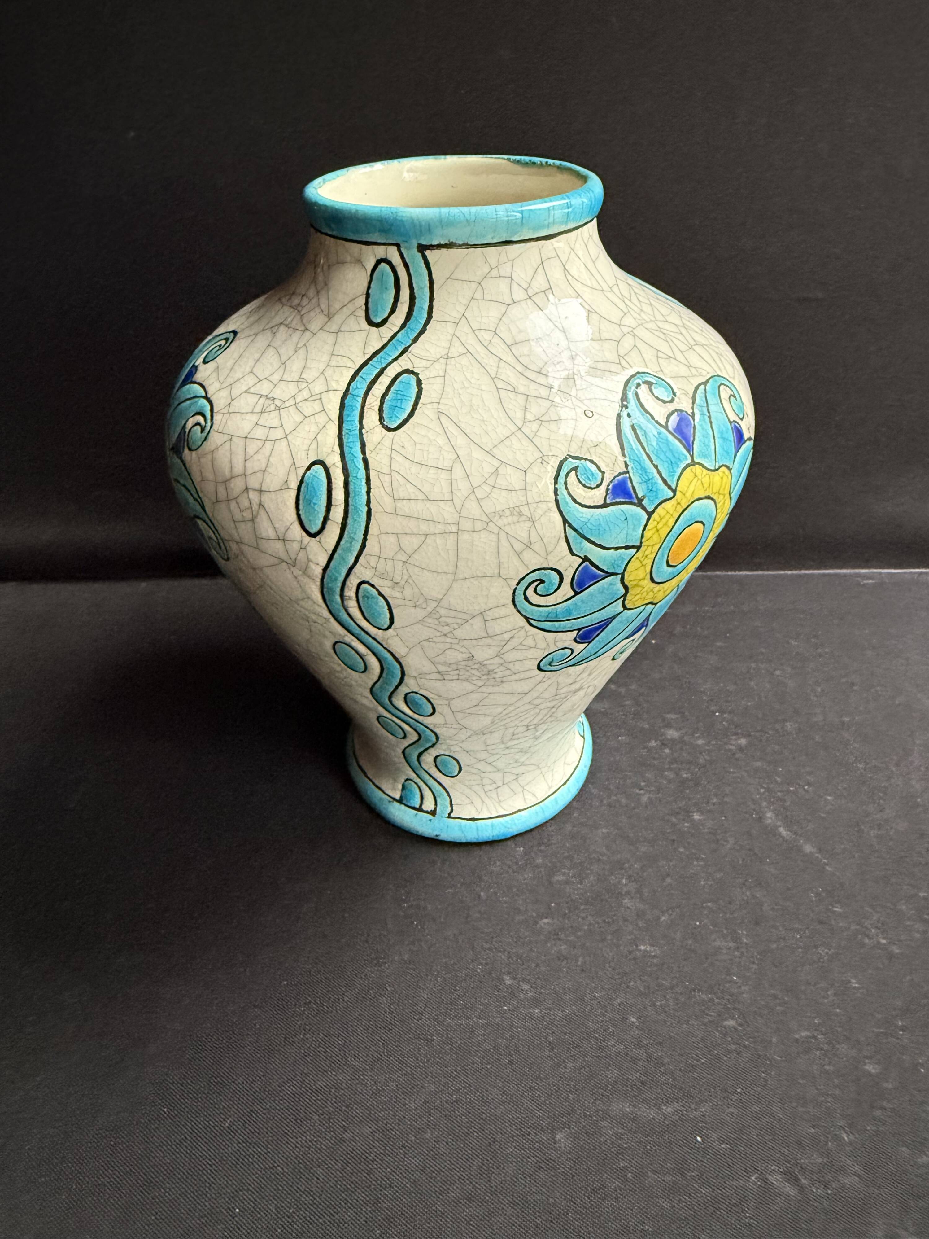 Art Deco earthenware vase – Boch La Louvière – Charles Catteau (1880-1966)