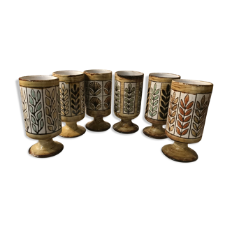 Series of 6 mugs Vallauris Malarmey