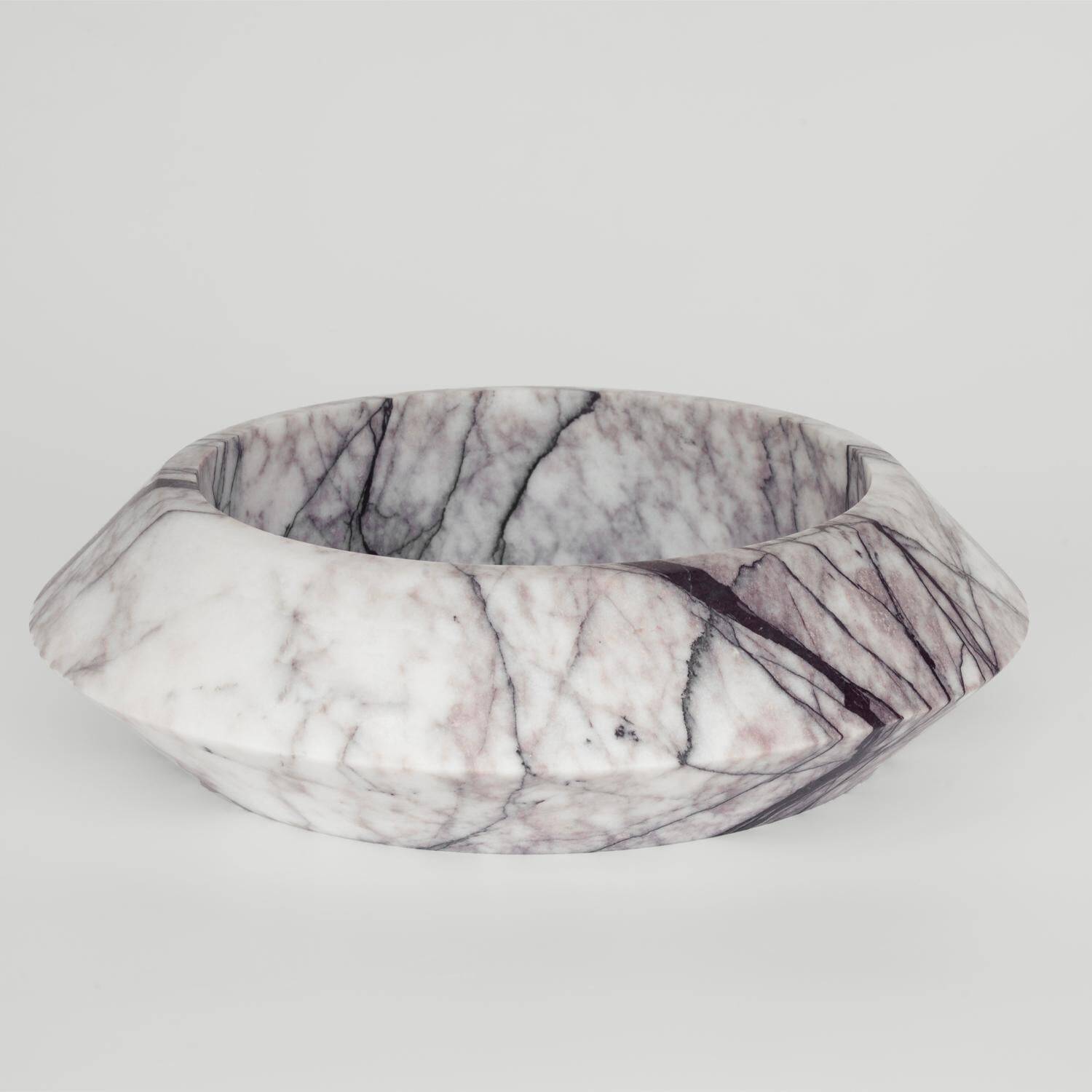 Bol Eclipse en marbre blanc lilas