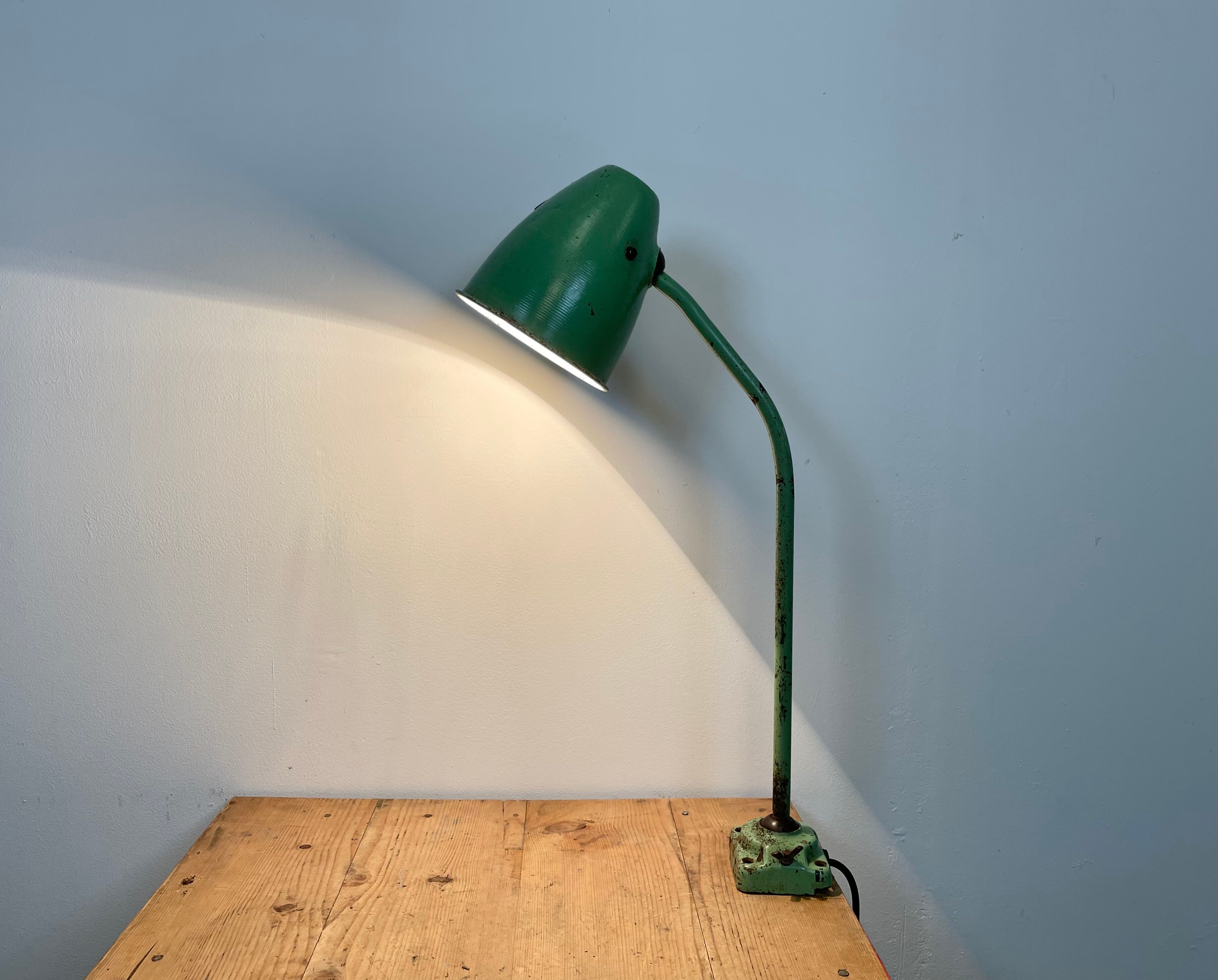 Industrial Green Table Lamp, 1960s