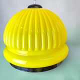 Large Space Age yellow glass hanging light