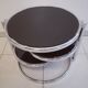 Round coffee table 3 black tempered glass trays