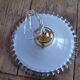 Suspension in white and transparent toothed opaline early twentieth century