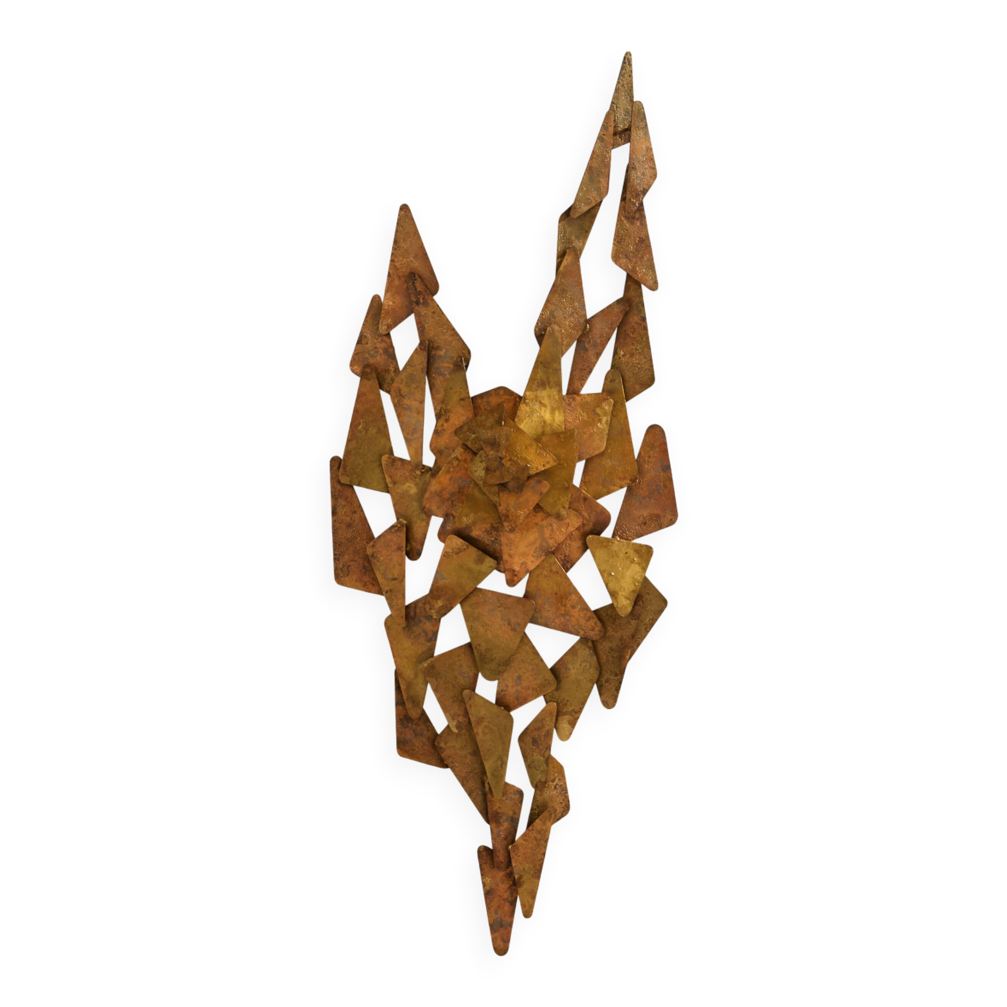 Auguste fixed sculpture metal appliqué patinated around 1970