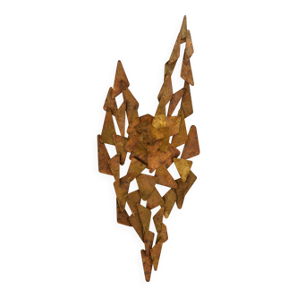 Auguste fixed sculpture metal appliqué patinated around 1970