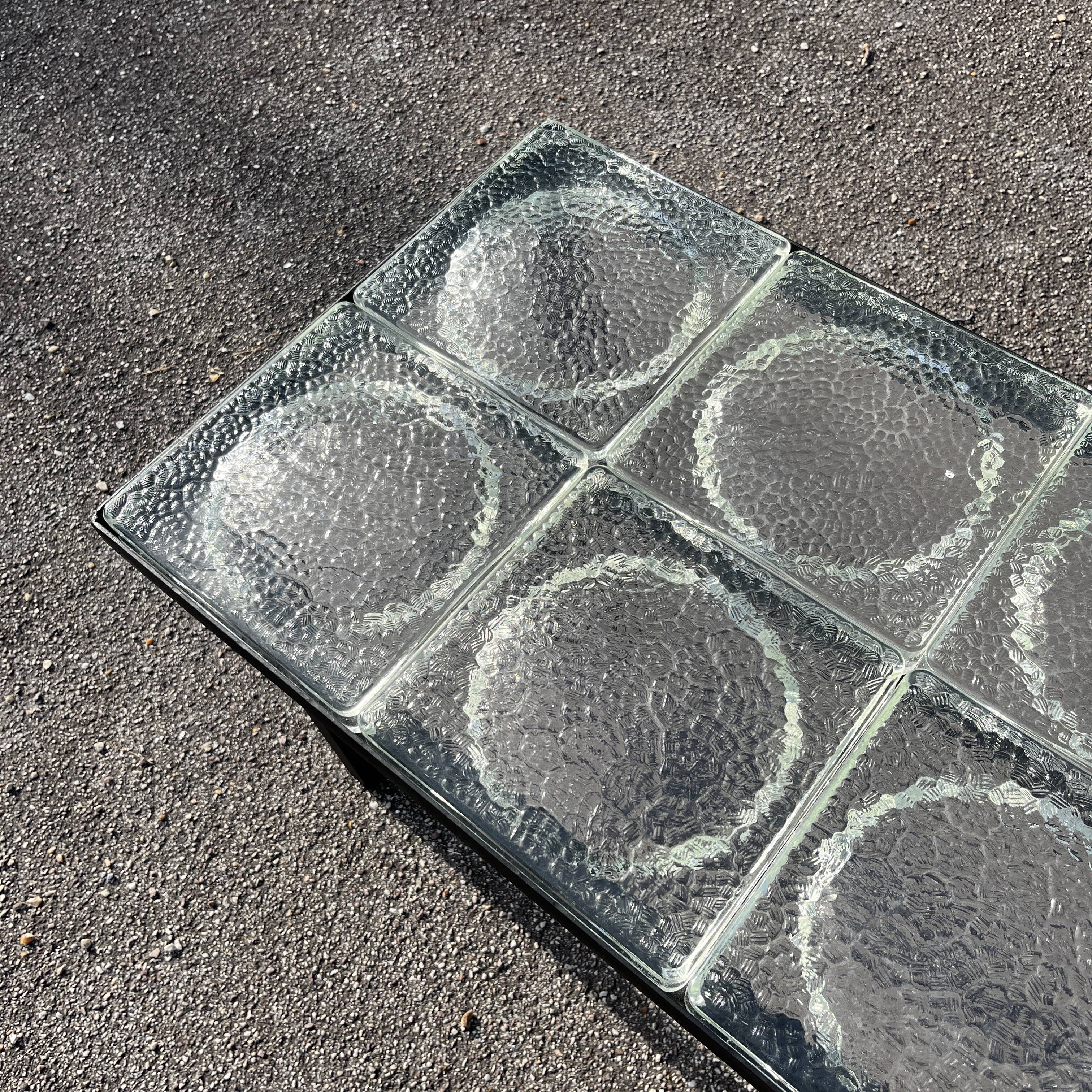Table basse moderniste carreaux de verre Saint Gobain