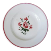 Plat vintage Digoin bouquet fleuri