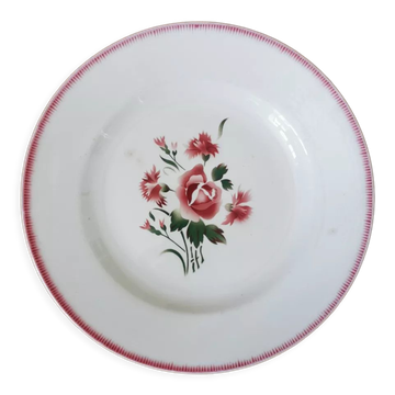 Plat vintage Digoin bouquet fleuri