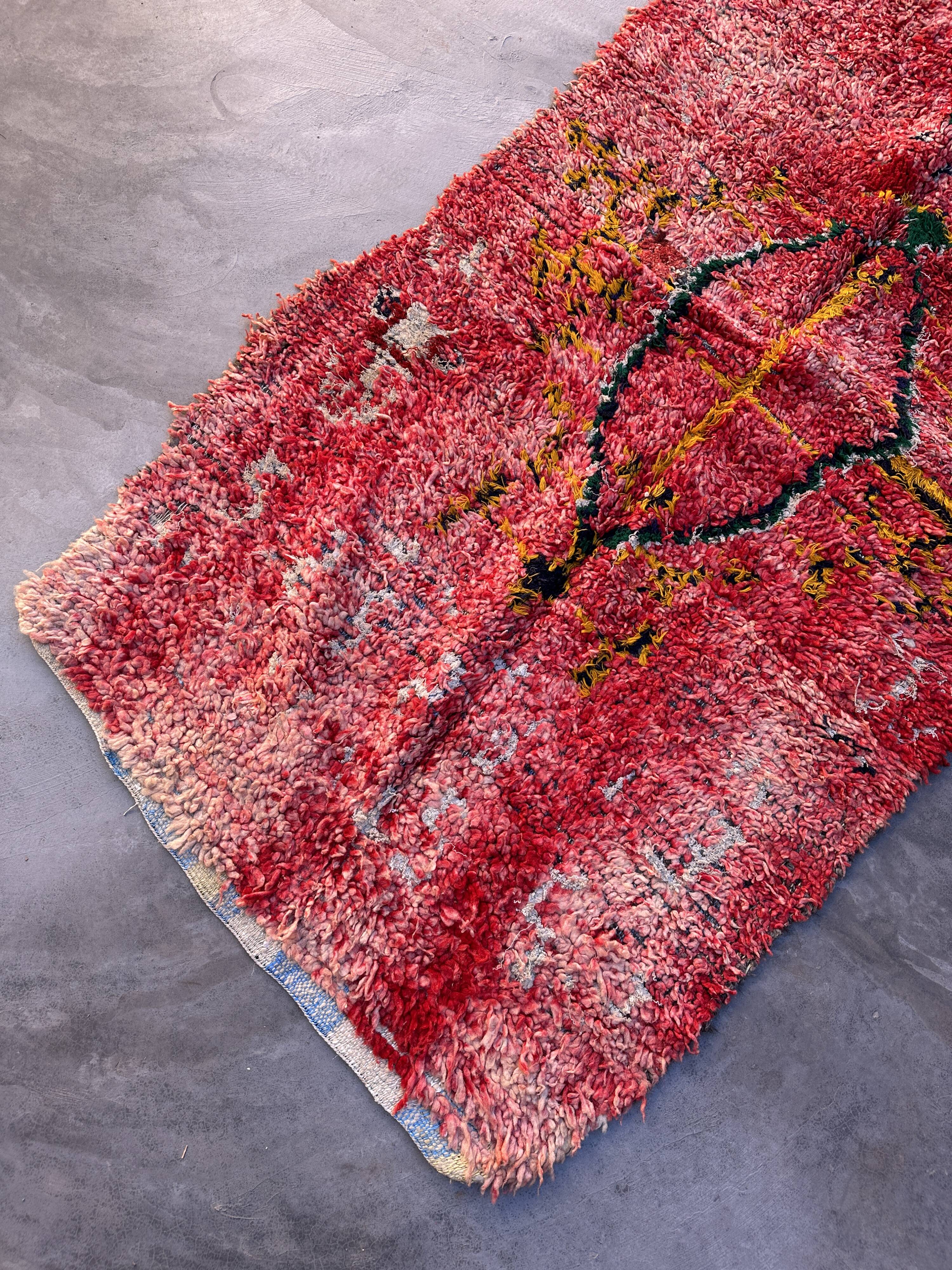 Red Moroccan Talsint rug - 113 x 259 cm