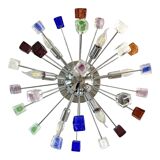 Multicoloured "Star" Sputnik Little "Cubes" Murano Glass Flush Mount