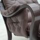 1970s, Scandinavian vintage design, armchair, brown leather, bent wood.