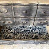 Solid wood crossbow chest of drawers