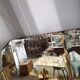 art deco chiseled mirror frames golden wood patinated mercury ice Old vintage 83x118cm
