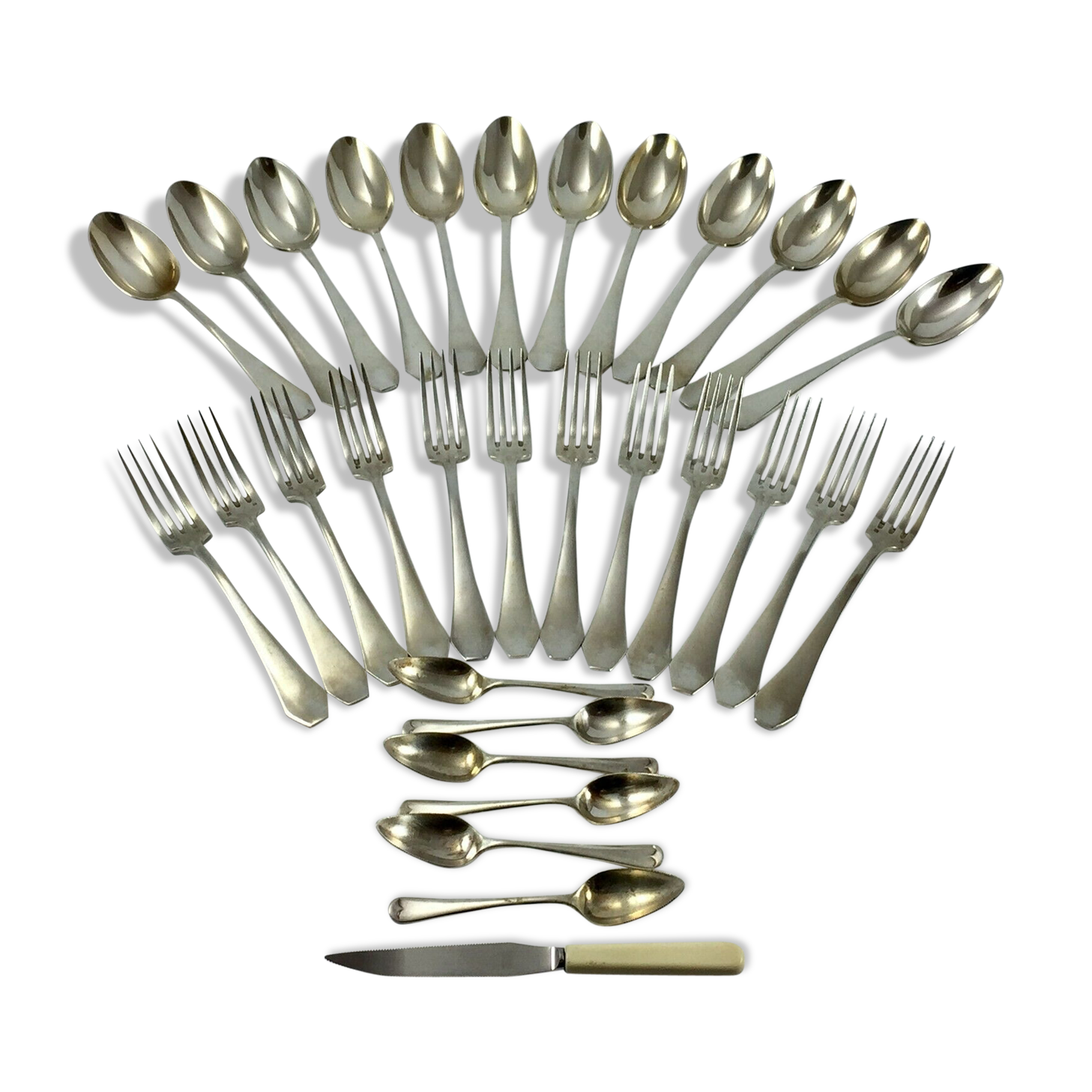 Menagère métal argente orbrille 24 pieces ensemble a pamplemousse butler