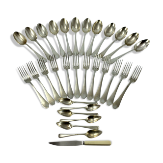 Menagère silver metal orbred 24 pieces set a grapefruit butler