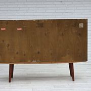 1960s, Danish chest of drawers, teak wood, mirror inside, sliding doors.