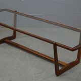 Mid century glass topped coffee table