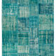 Hand-Knotted Oriental Overdyed 173 cm x 240 cm Turquoise Patchwork Carpet