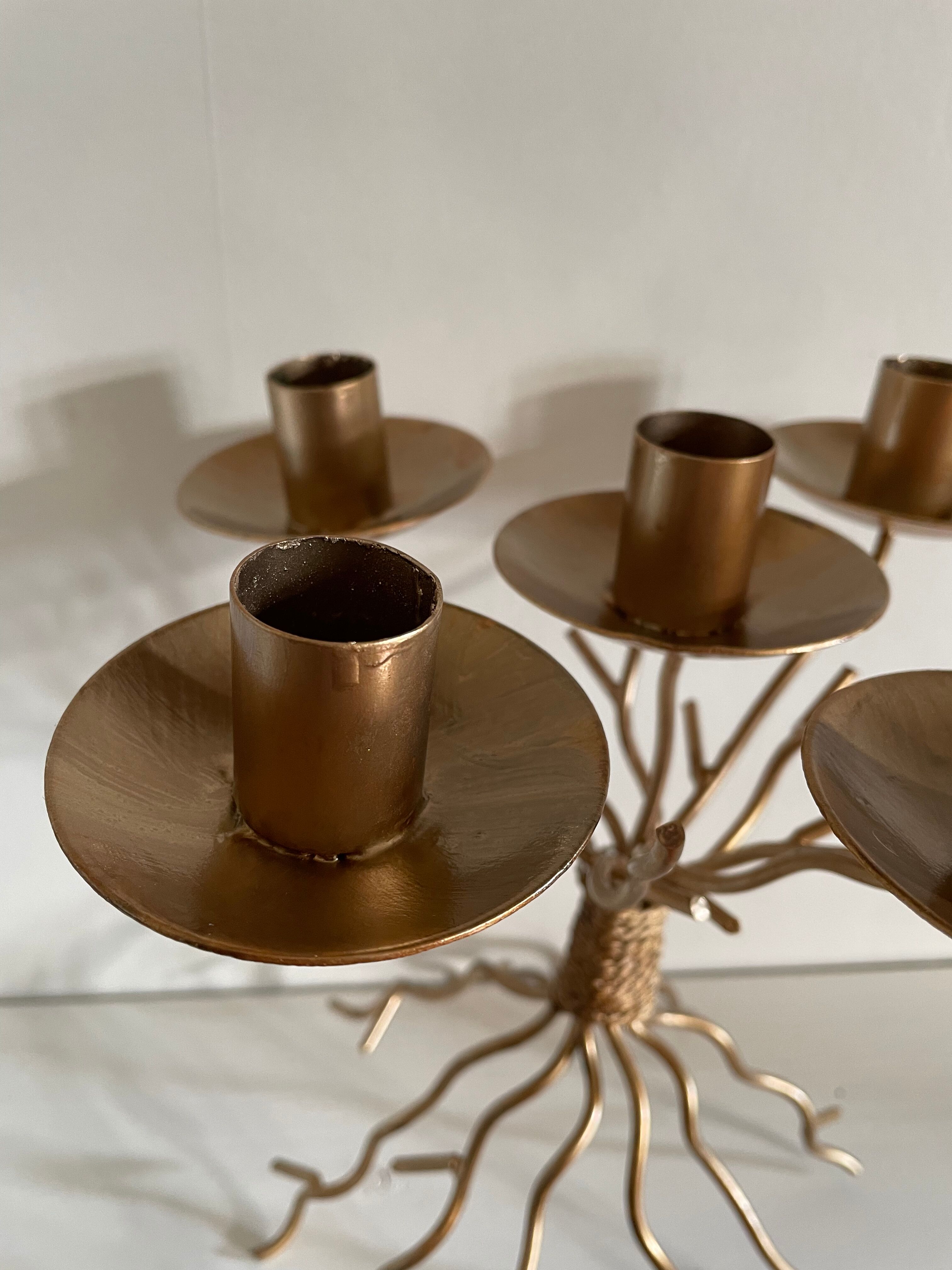 Golden candle holder