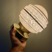 Vintage art deco globe wall or ceiling light in pink and gold Clichy glass
