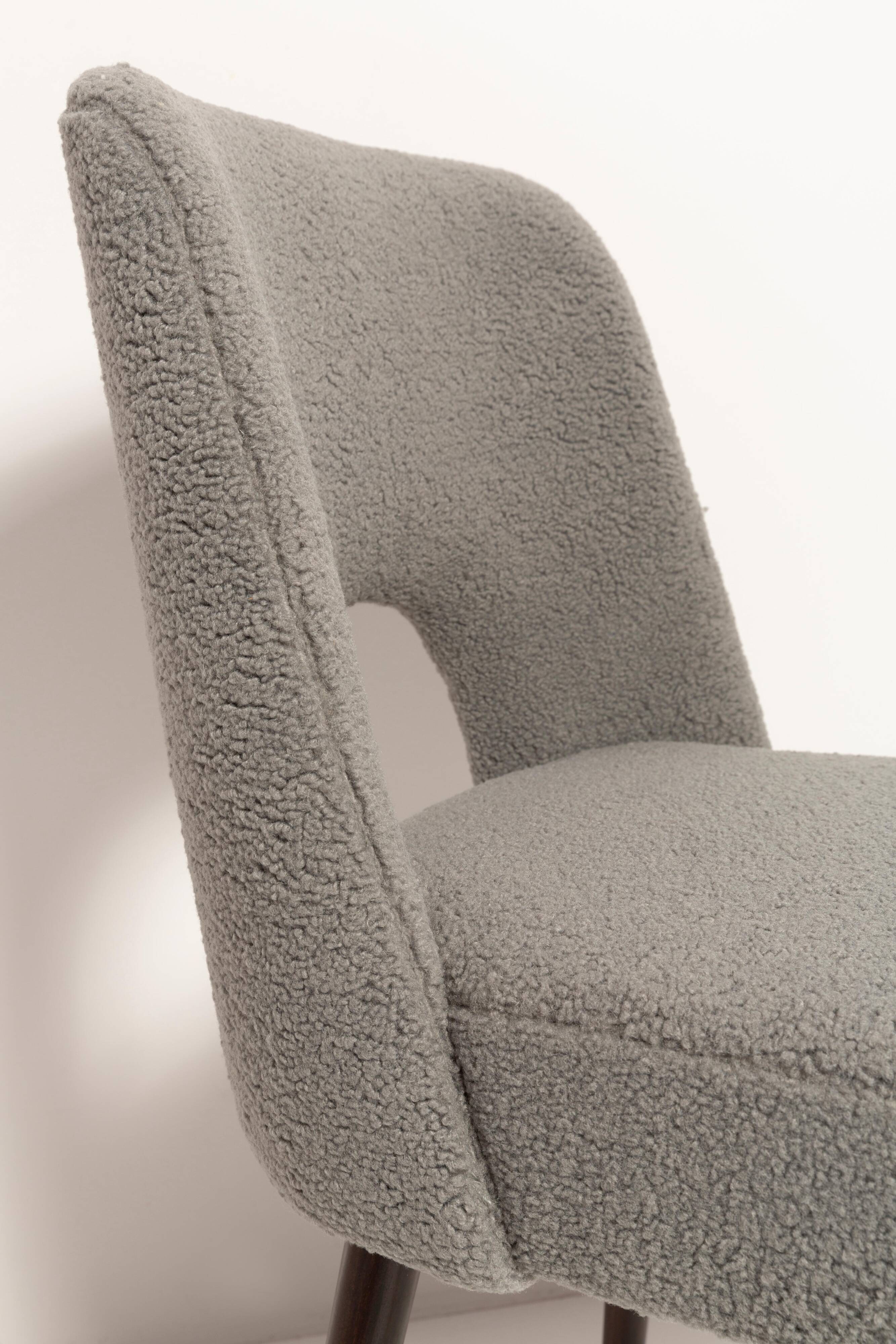 'Shell' Chair in Grey Boucle, Europe, 1960s