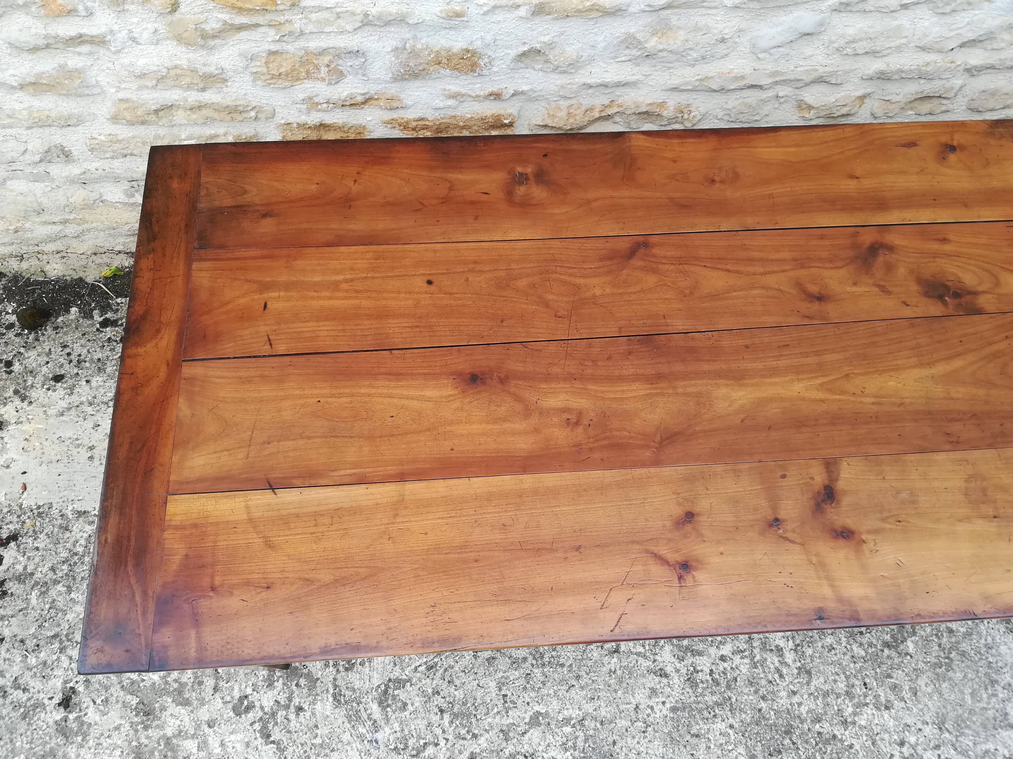 Farm table in solid cherry tree