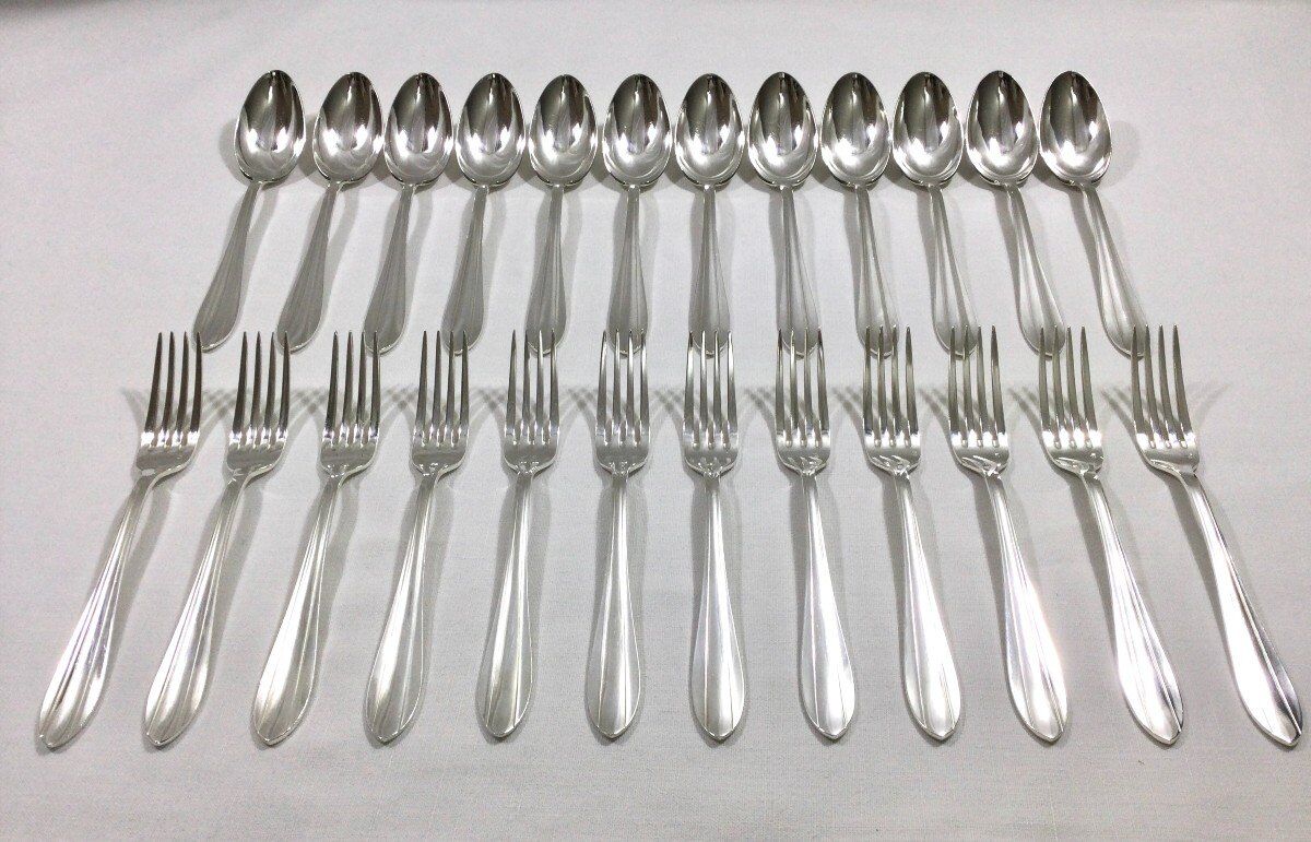 24 cutlery in silver metal