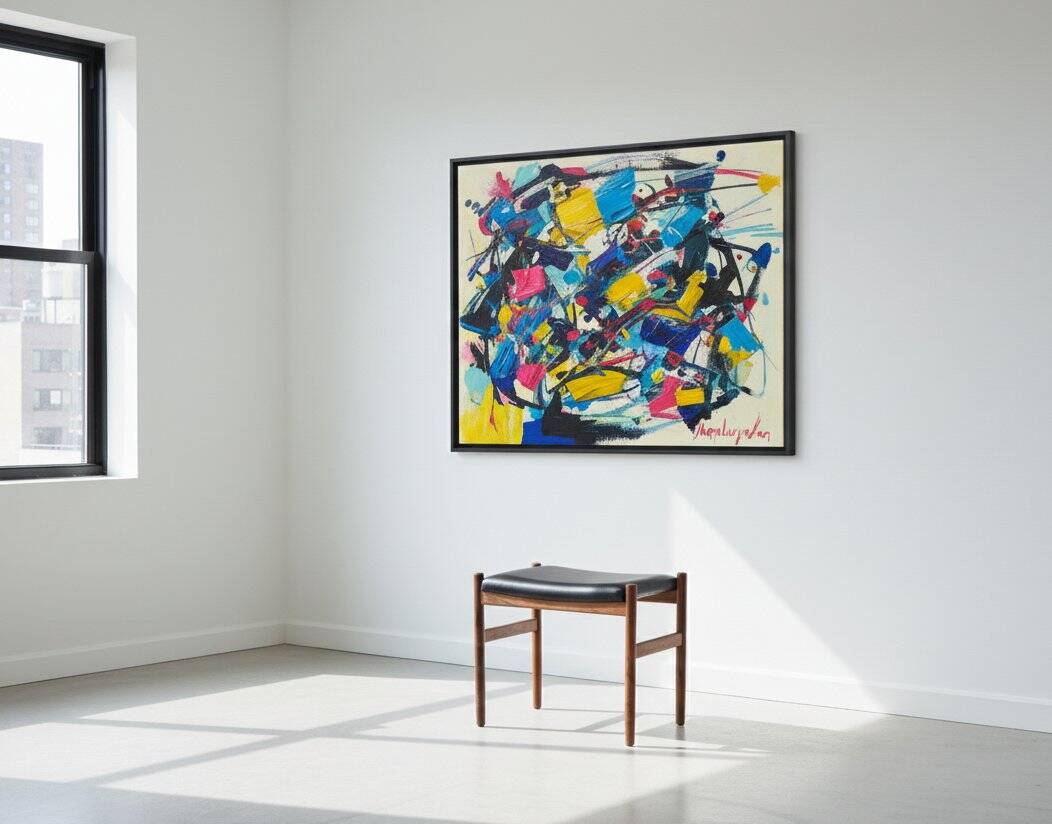 Rosewood Stool with Black Leather Seat, Denmark, 1960s