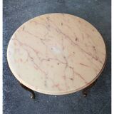 Table basse en bronze de style Louis XV avec plateau en marbre, XXe siècle