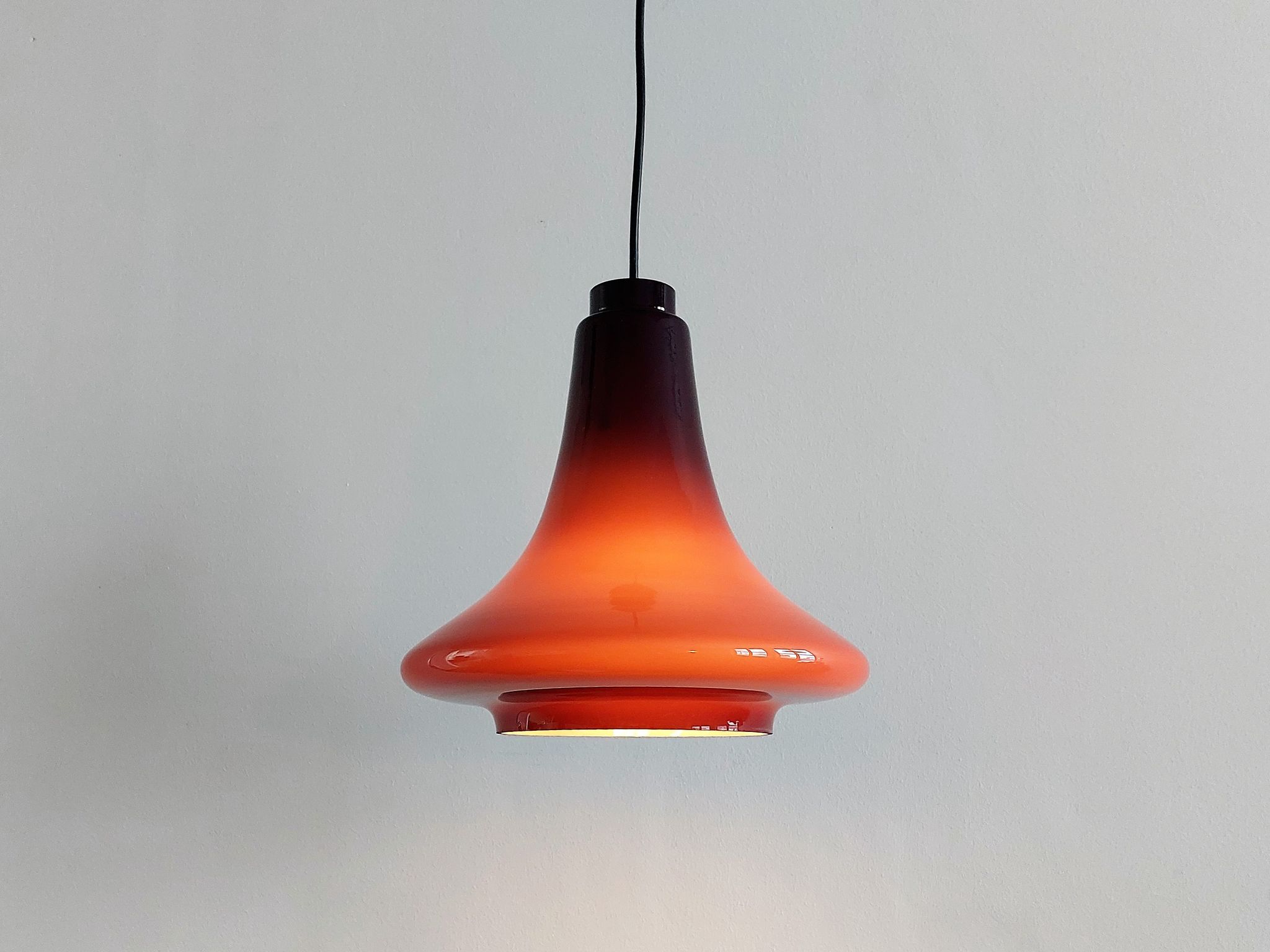 Purple glass pendant lamp by Hans Agne Jakobsson for Svera, Sweden 1960's