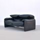 MARALUNGA sofa black leather. Vico Magistretti for Cassina