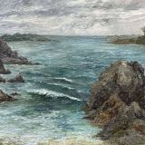 Oil on canvas representing a beachfront in the Côtes d'Armor, signed L HORNA