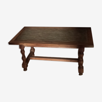 Table basse pierre et bois