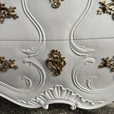 Louis Quinze style chest of drawers, lacquered in gray