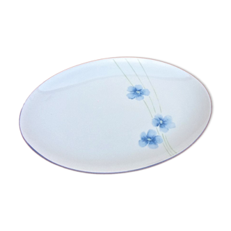 Serving dish by Eléonore Baillet Oval shape Porcelain with floral decoration
