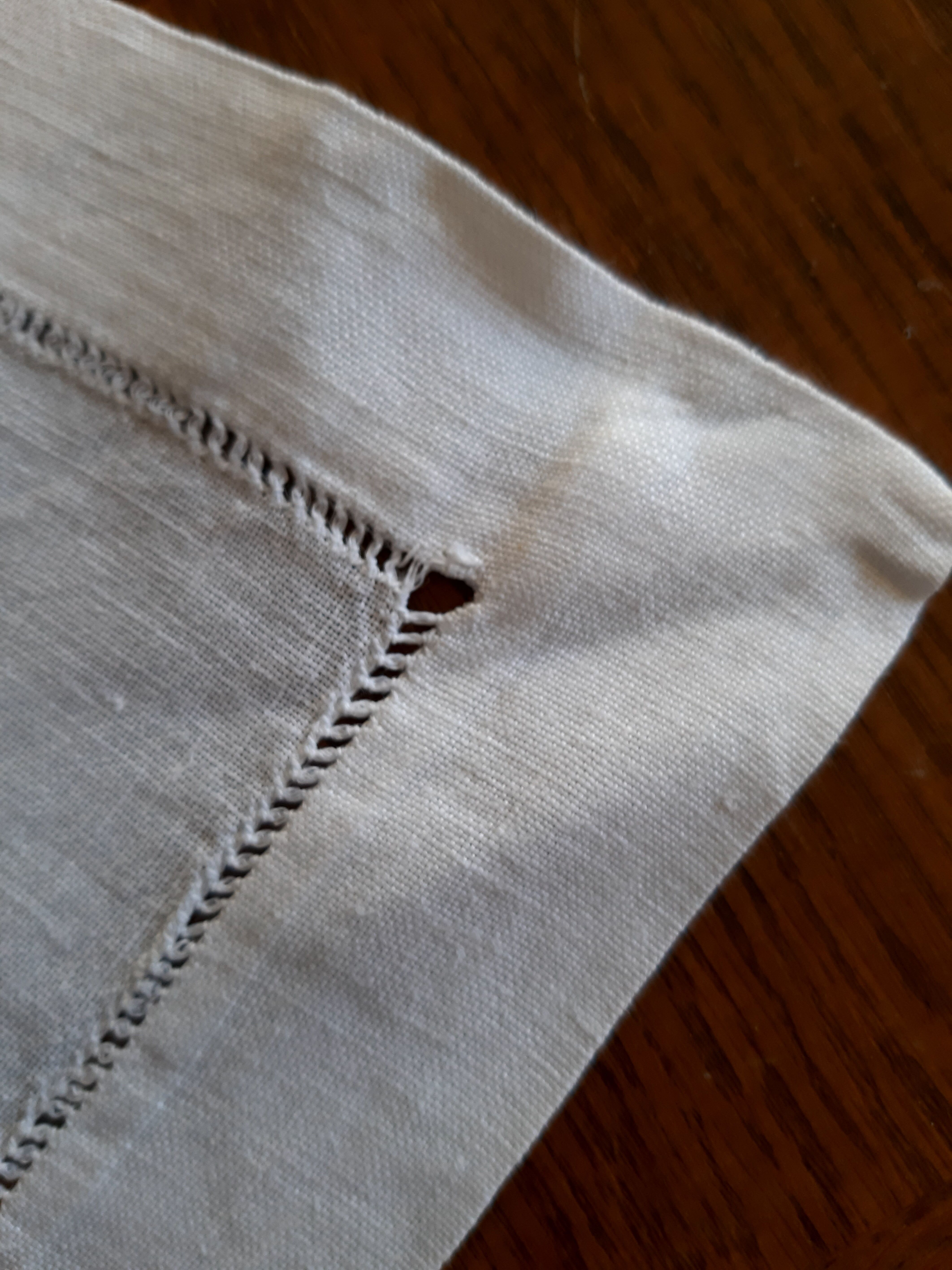 Old linen tablecloth