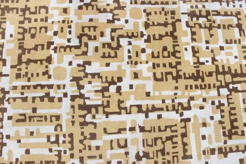 Modernist geometric design carpet, Czechoslovakia, 1960s
