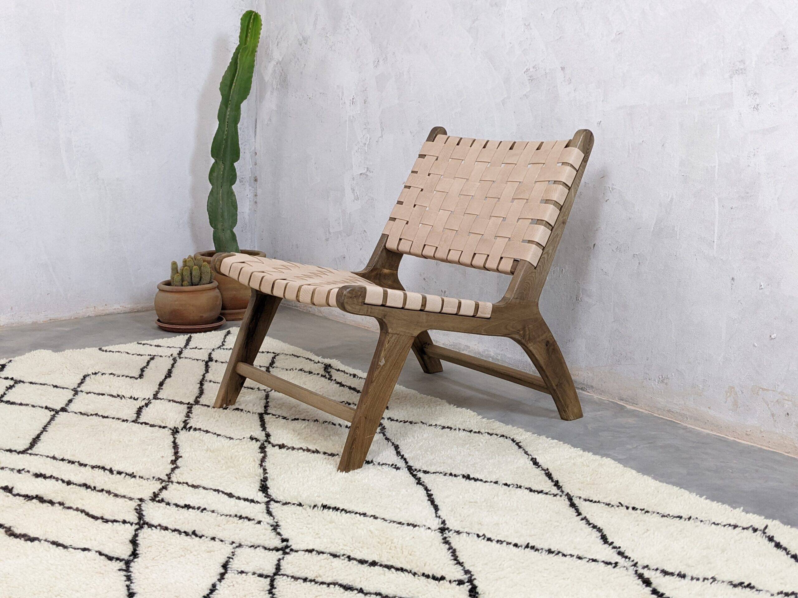 Chic Moroccan leather armchair