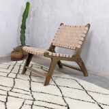 Chic Moroccan leather armchair
