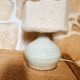 Table lamp in turned ceramic and wool