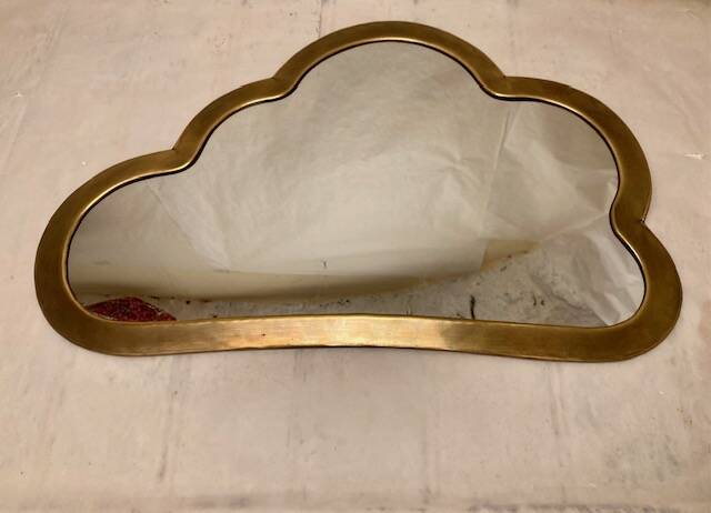 Cloud Shaped Brass Mirror