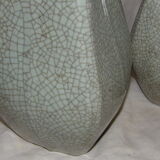 paire de grands vases porcelaine céladon vert craquelée  XIX ème - XX ème
