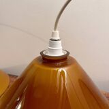 Caramel-colored opaline glass pendant light