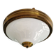 Mid-century ceiling light in brass and white opaline, 1950s