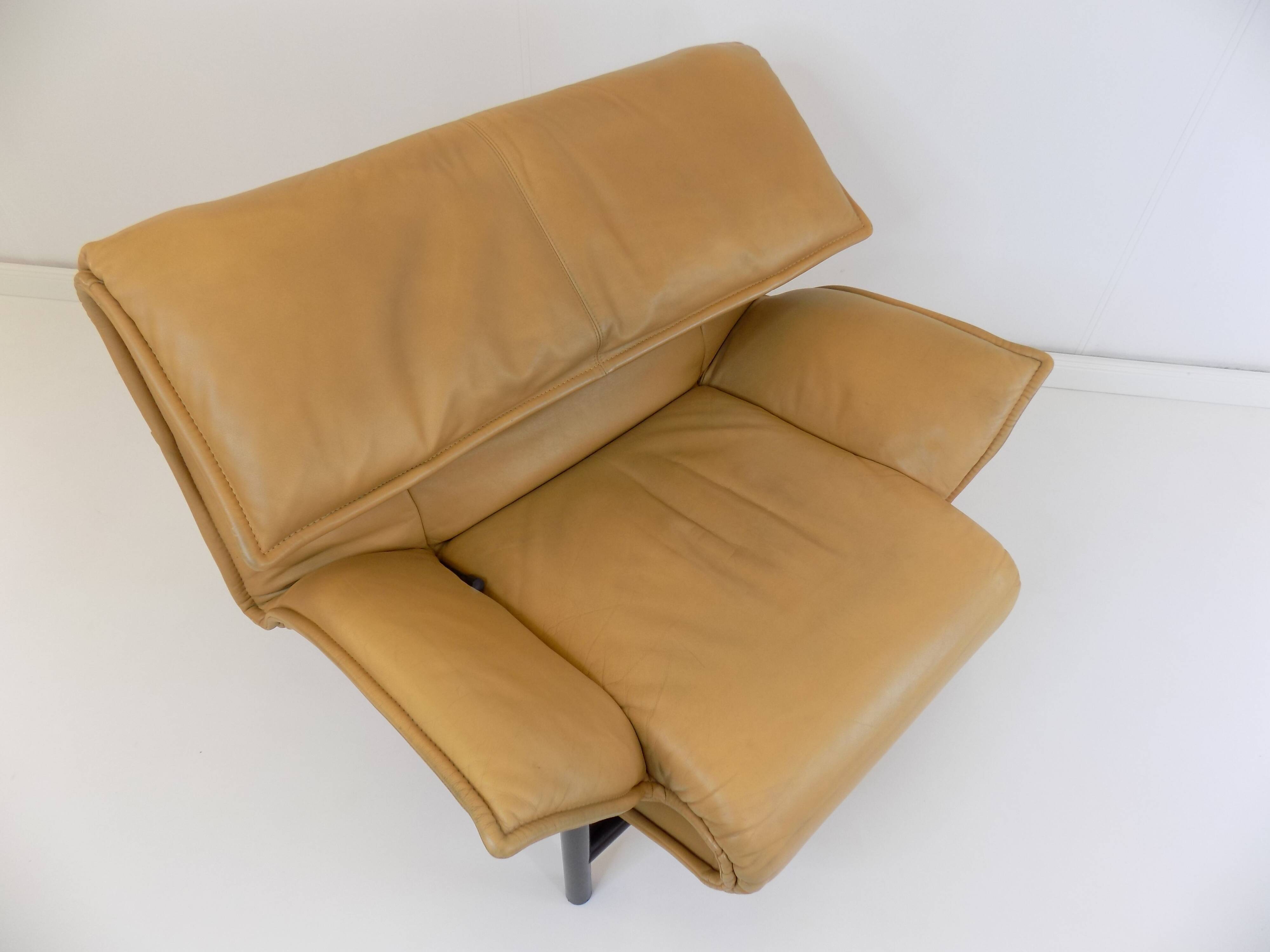 Cassina Veranda leather armchair by Vico Magistretti
